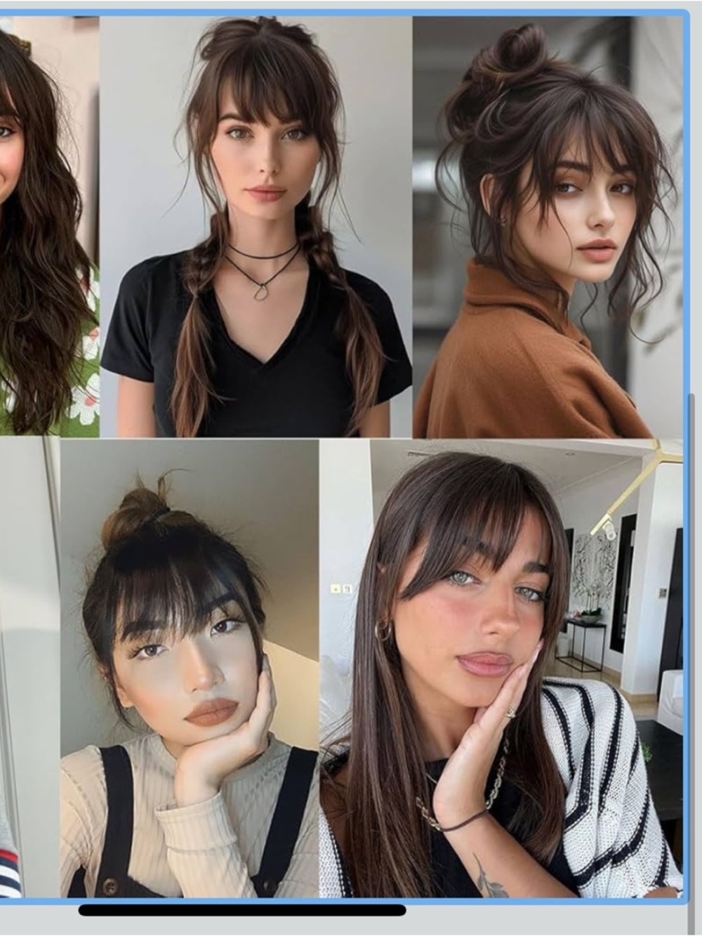 Med Brown Human Hair Clip on Bangs